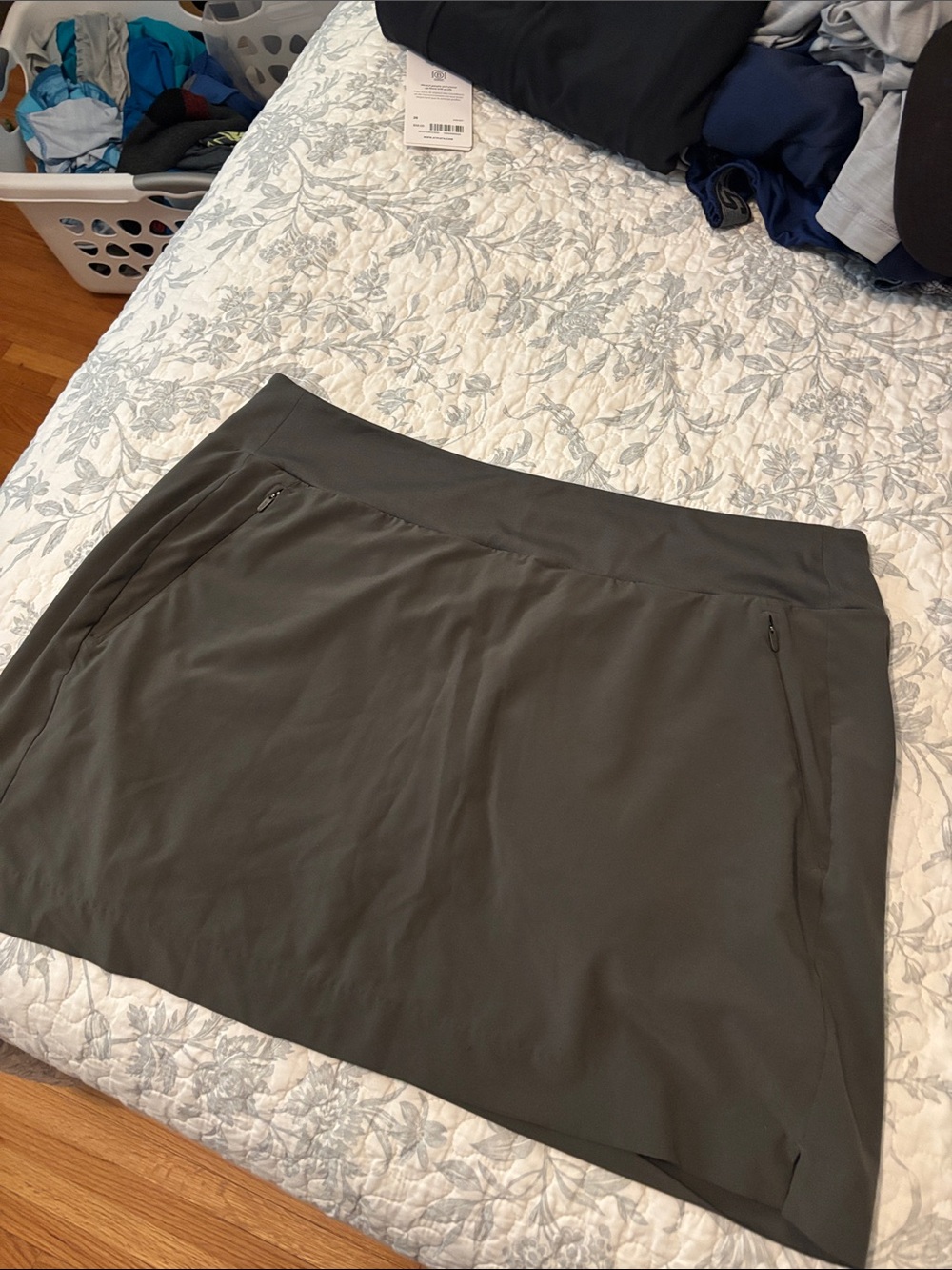 Athleta Olive Green Active Zip-Pocket Skort